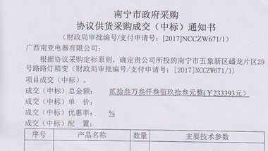 中标通知书-YB1-南宁市五象新区蟠龙片区29号路路灯箱变